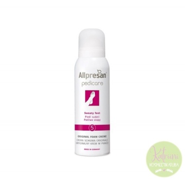 ALLPRESAN Foot Foam Cream nr. 5 sweaty feet, jalavaht higistavatele jalgadele, 125 ml