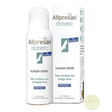 ALLPRESAN Diabetic Foot Foam Cream Intensive Care Protect 10% urea, 125 ml