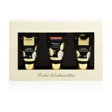 Elegantne jõulumandli lõhnaga kinkekomplekt kätele ja jalgadele, 2 kätereemi (2x30 ml) + 1 jalakreem (30 ml)